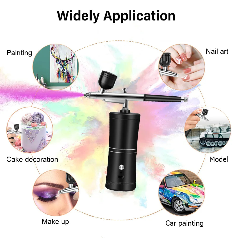Airbrush Nail with Compressor Portable Air Brush Nails Compressor for Nail Art Paint Painting Crafts Airbrush Compressor Kit