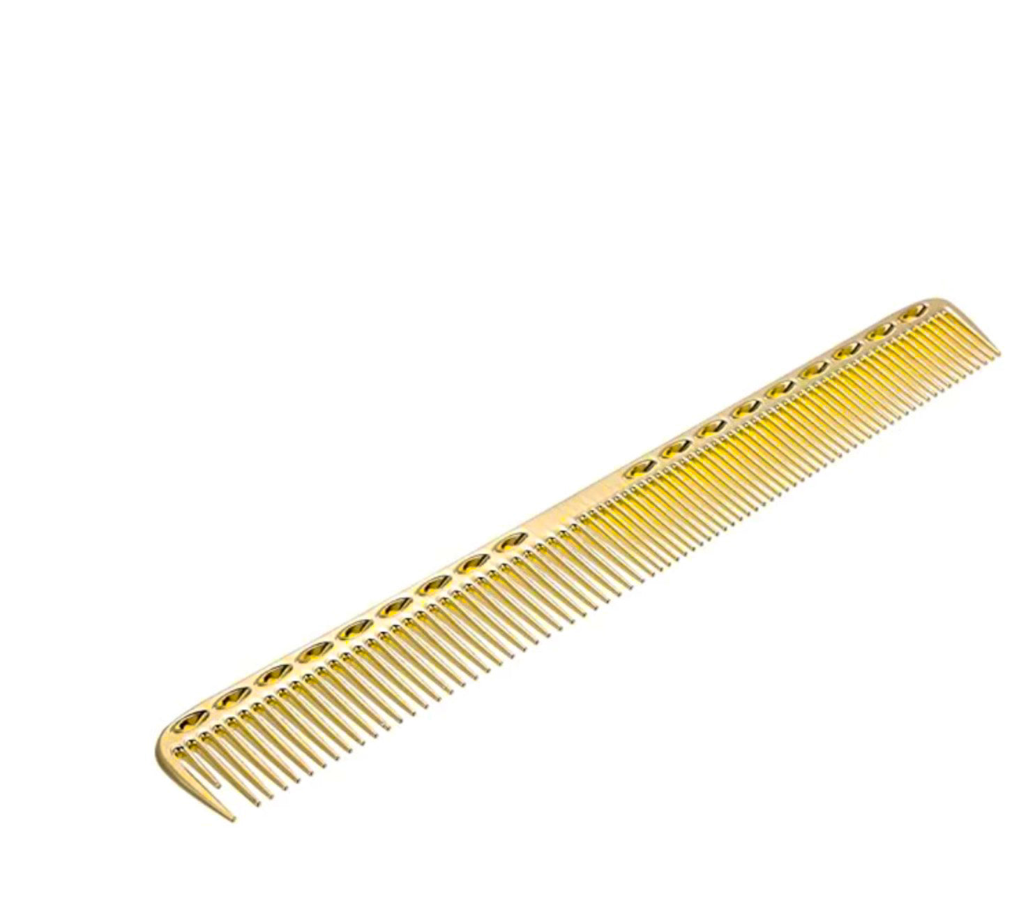 barbernova, gold, metal comb, aluminum, thin and wide teeth