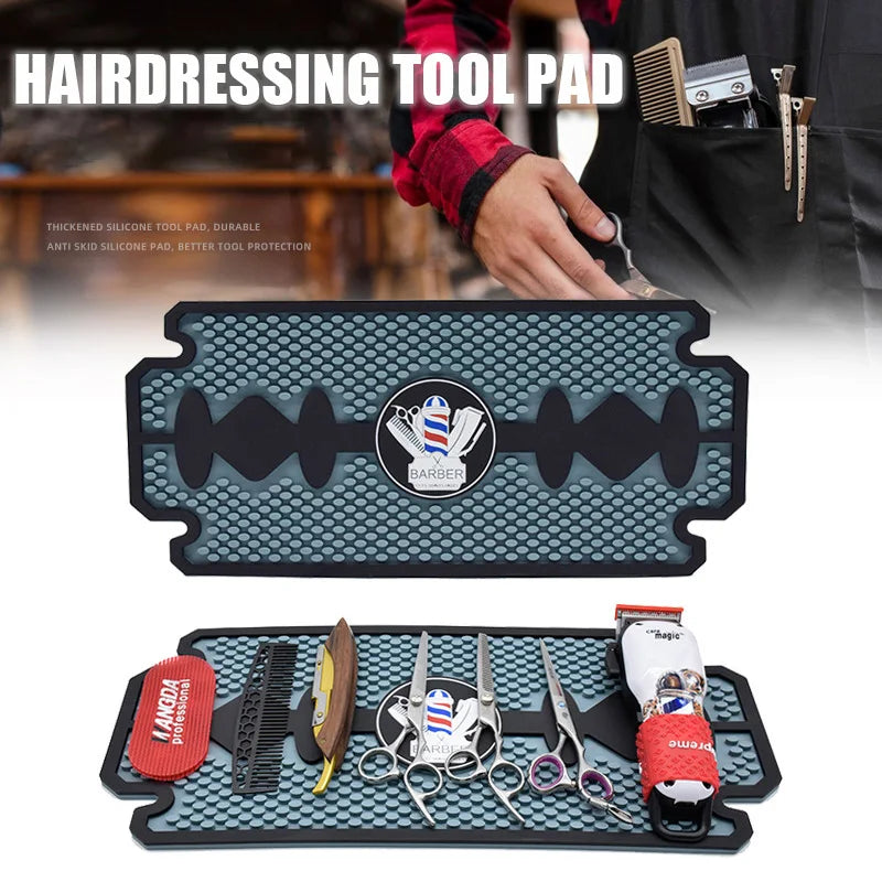 Barber Tools Storage Pad Clippers Scissors Display Mat Hairdressing Non-Slip Station Mat Haircut Supplies Holder Salon Accessory