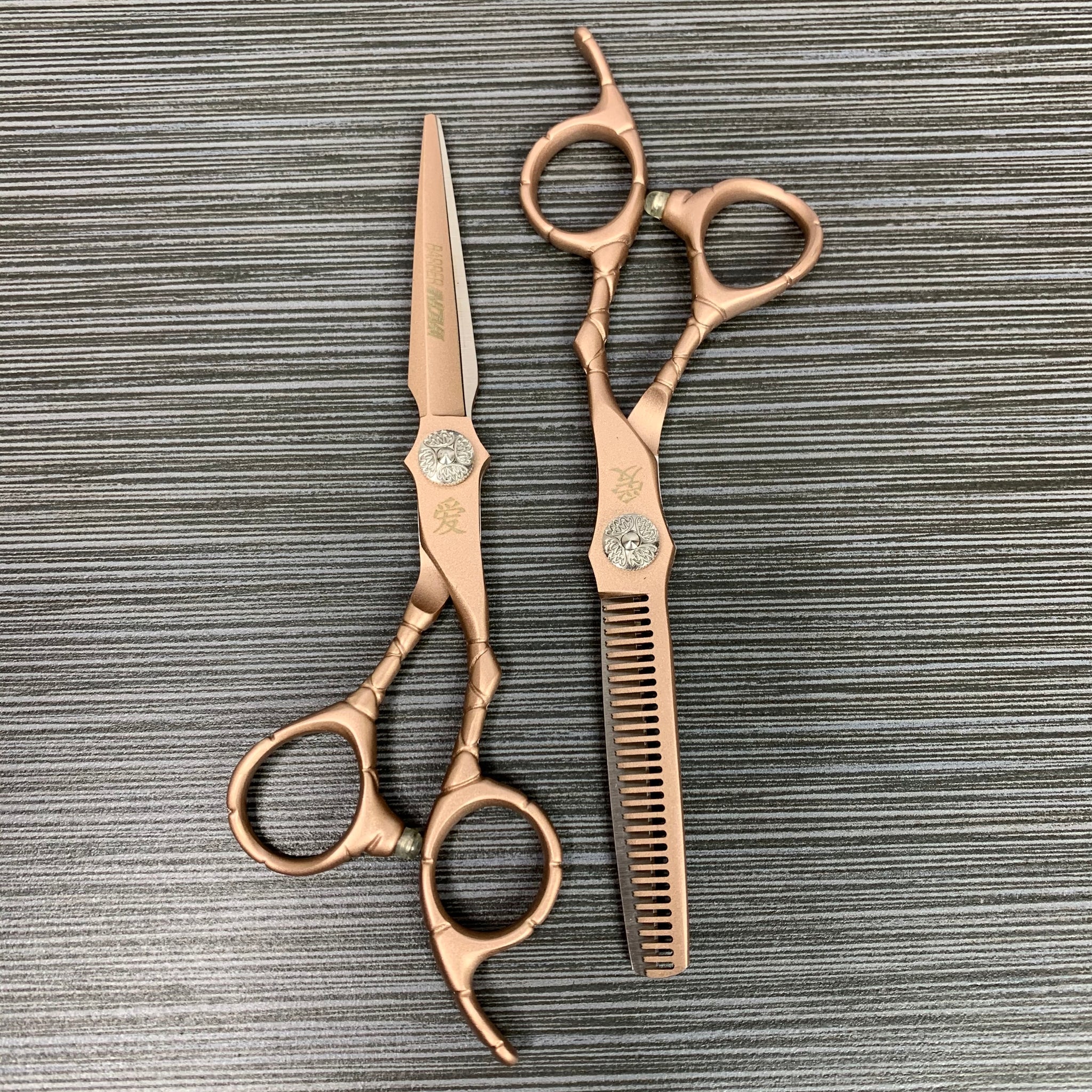divine being, rose gold, styling shear, thinning shear, lightweight, adjustable tension, scissors